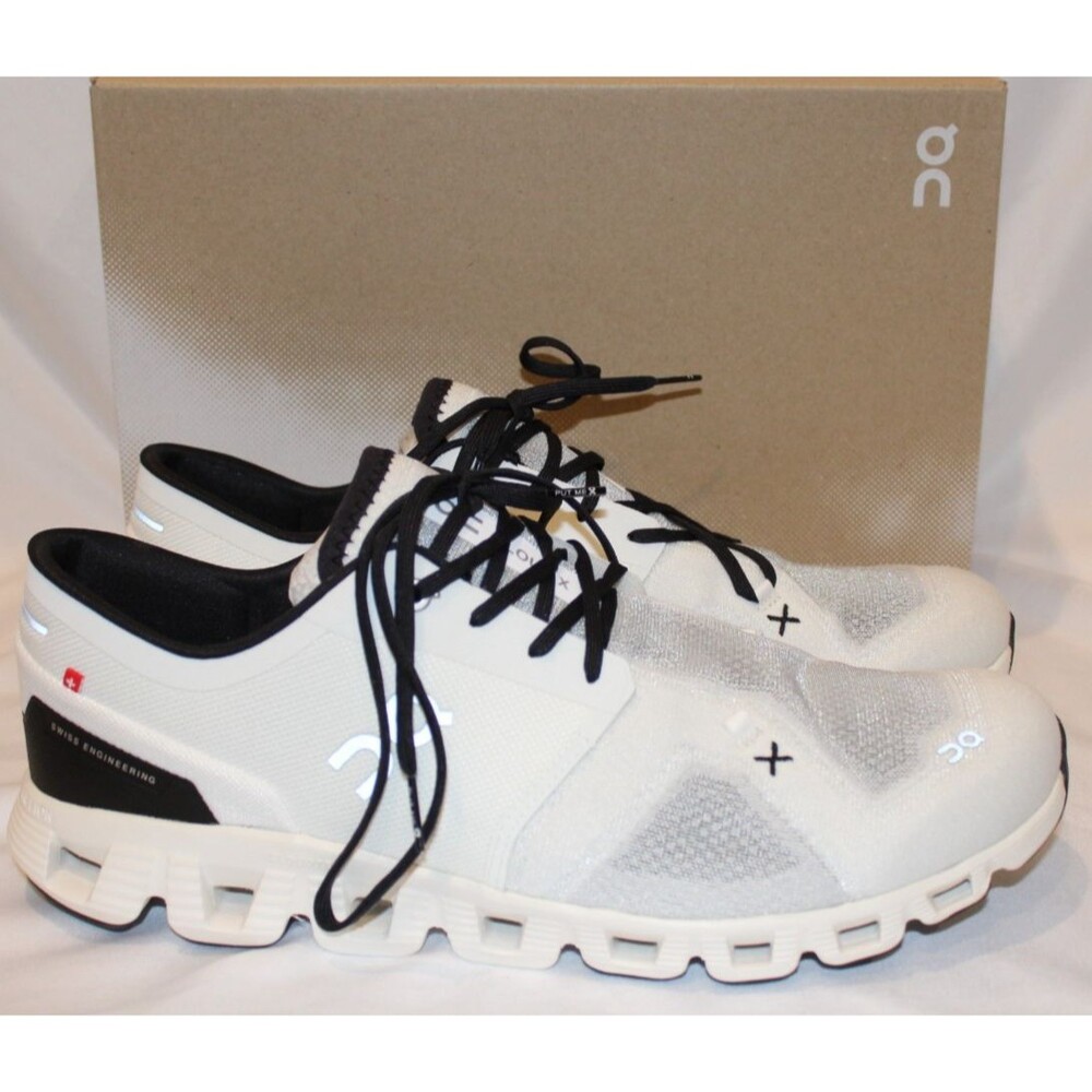 NIB ON CLOUD WOMEN'S CLOUD X 3 RUNNING ATHLETIC SNEAKERS SZ 10.5 IVORY BLACK - Picture 2 of 9